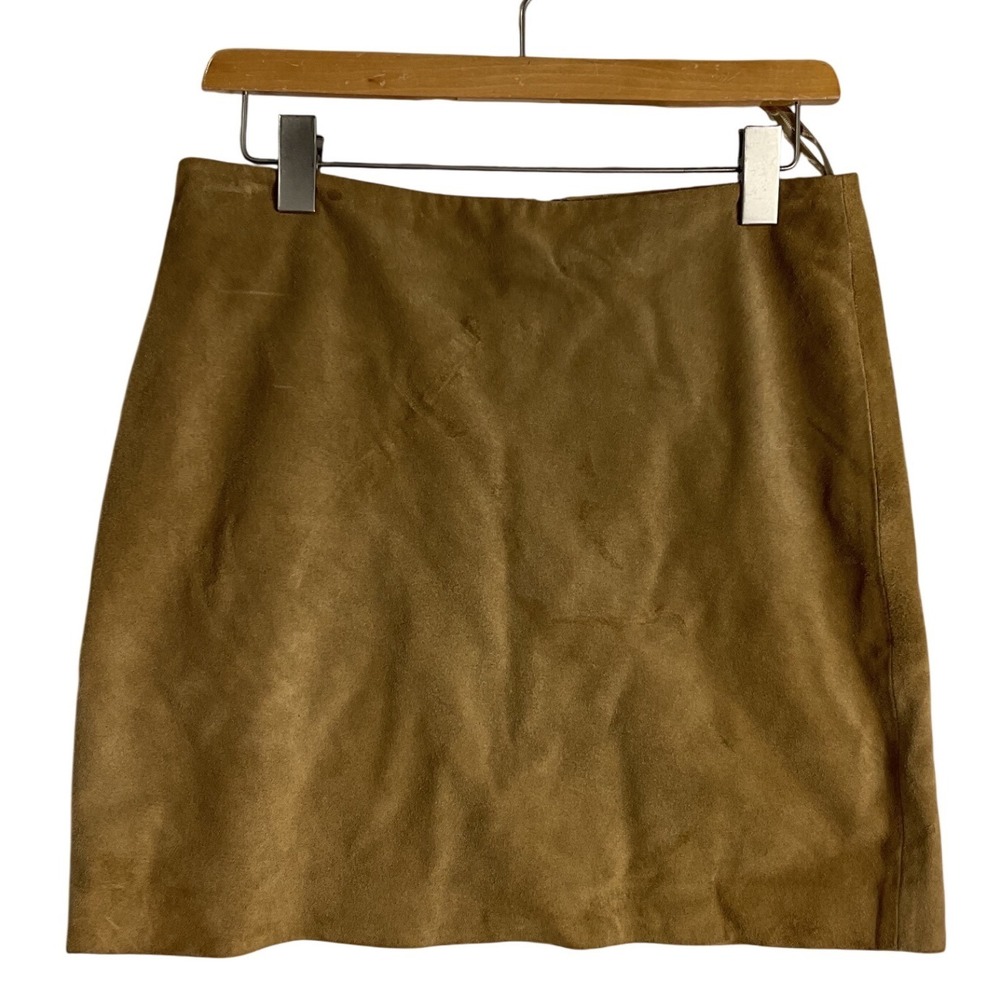Banana Republic vintage Suede Leather Mini Skirt Camel 6 retro 70s western boho